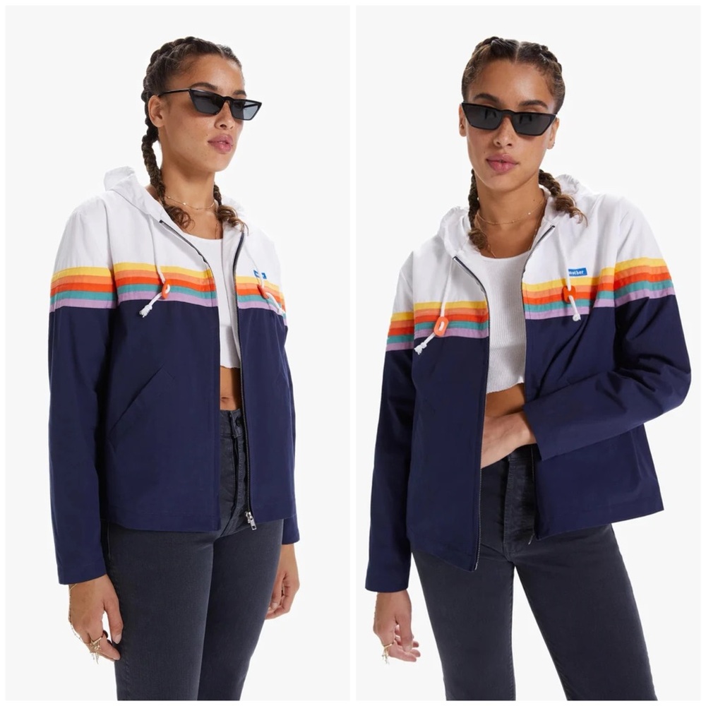 MOTHER Off-The-Lip Hooded Jacket in Different Planes NWT